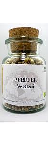 Pfeffer weiß ganz Bio im Korkenglas
