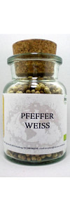 Pfeffer weiß ganz Bio im Korkenglas