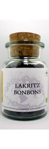 Lakritz Bonbons im Korkenglas